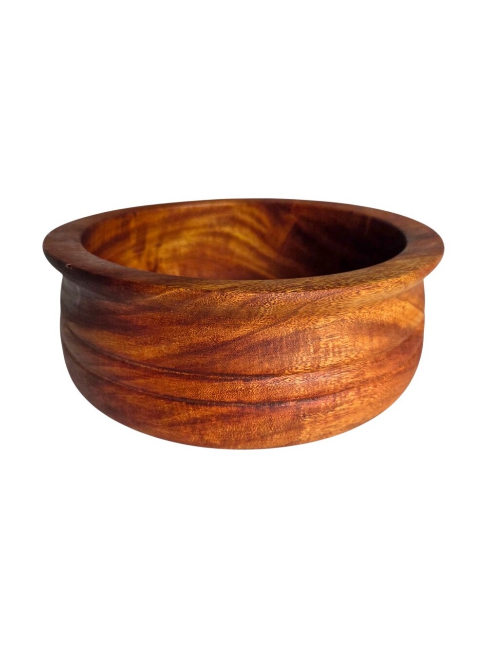 Vintage mid-century hardwood fruit bowl tortilla warmer wood serveware with lid